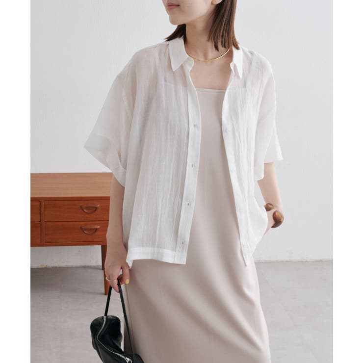 【Omekashi】シアーリネンハーフスリーブシャツ | PAL GROUP OUTLET | 詳細画像12 