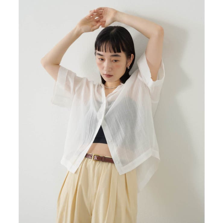 【Omekashi】シアーリネンハーフスリーブシャツ | PAL GROUP OUTLET | 詳細画像6 