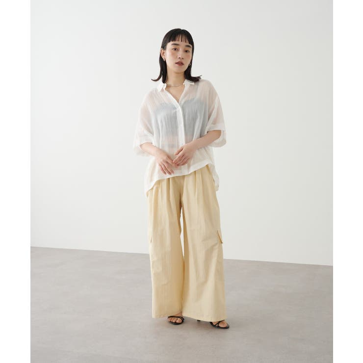 【Omekashi】シアーリネンハーフスリーブシャツ | PAL GROUP OUTLET | 詳細画像8 