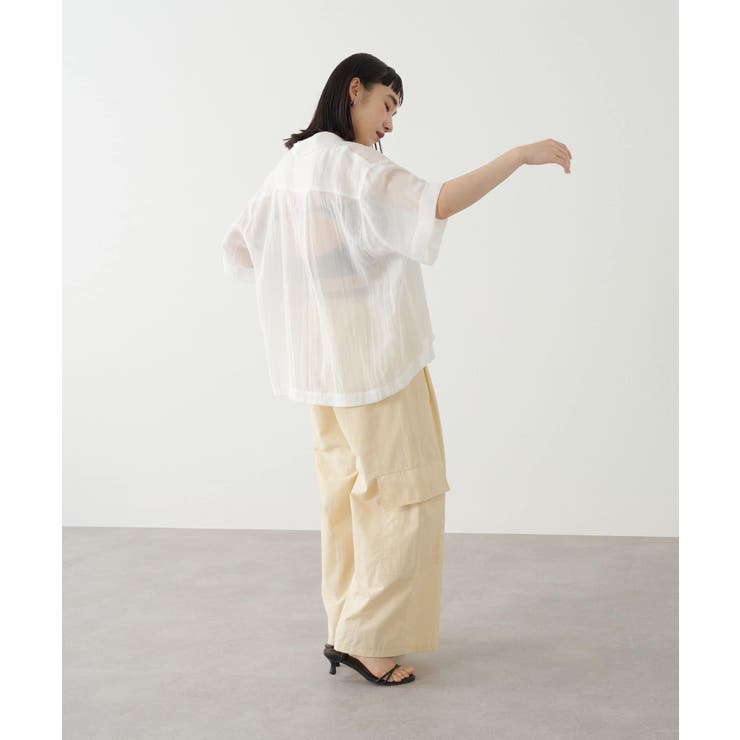 【Omekashi】シアーリネンハーフスリーブシャツ | PAL GROUP OUTLET | 詳細画像9 