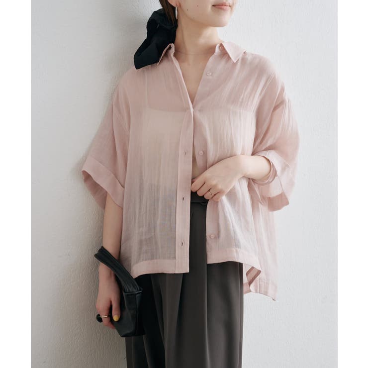 【Omekashi】シアーリネンハーフスリーブシャツ | PAL GROUP OUTLET | 詳細画像20 