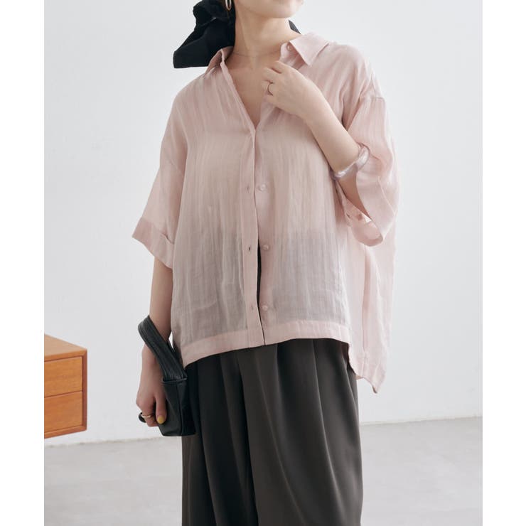 【Omekashi】シアーリネンハーフスリーブシャツ | PAL GROUP OUTLET | 詳細画像22 