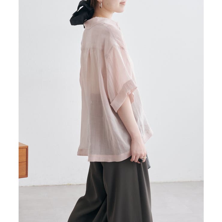 【Omekashi】シアーリネンハーフスリーブシャツ | PAL GROUP OUTLET | 詳細画像25 