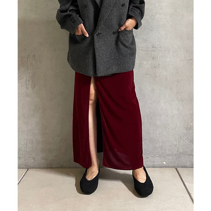 RED | 【Pasterip】Sheer rib zip skirt | PAL GROUP OUTLET