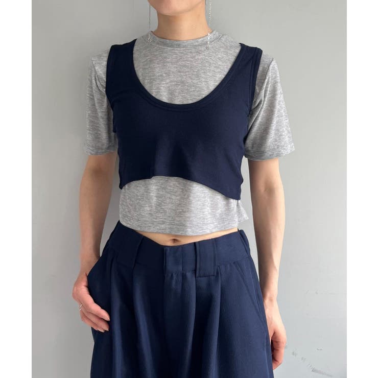 【Pasterip】Stretch tee ＆ Over tank set | PAL GROUP OUTLET | 詳細画像6 