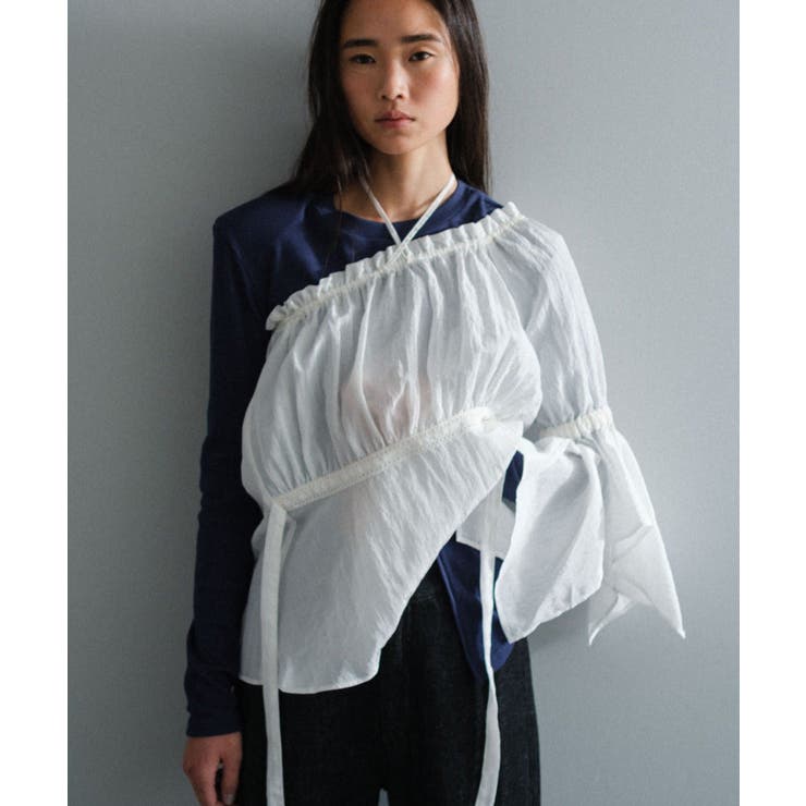 WHITE | 【Pasterip】Stripe one shoulder | PAL GROUP OUTLET