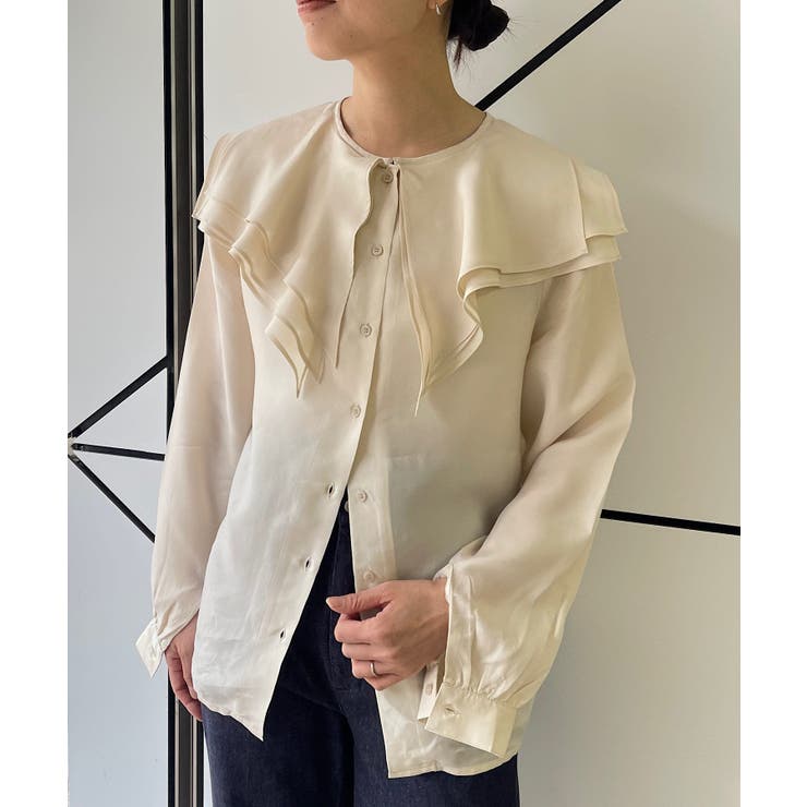IVORY | 【Pasterip】Collared design blouse | PAL GROUP OUTLET