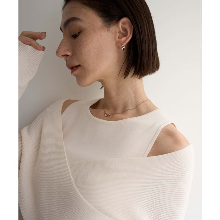 【CAPRICIEUX LE'MAGE】オフショルクロスレイヤードニット | PAL GROUP OUTLET | 詳細画像8 