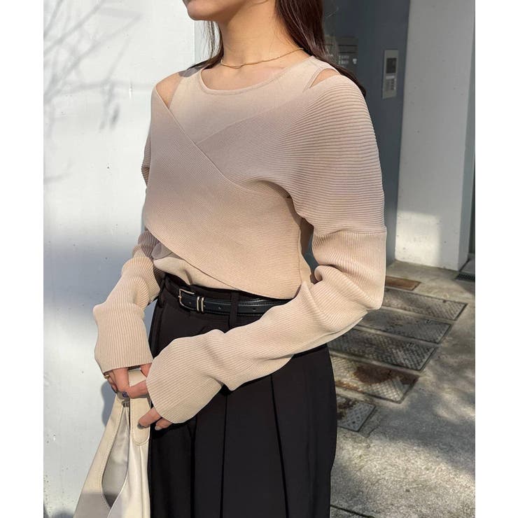 【CAPRICIEUX LE'MAGE】オフショルクロスレイヤードニット | PAL GROUP OUTLET | 詳細画像14 