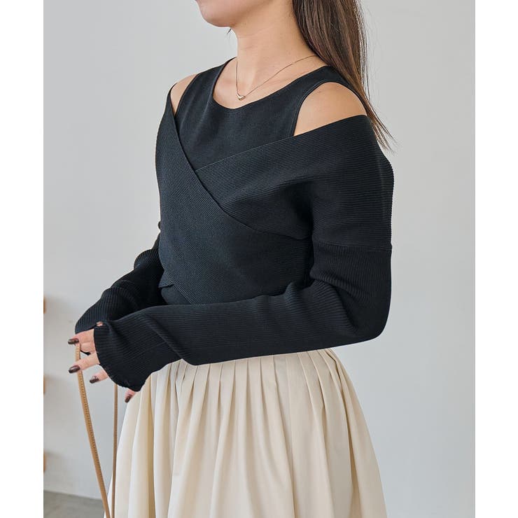 【CAPRICIEUX LE'MAGE】オフショルクロスレイヤードニット | PAL GROUP OUTLET | 詳細画像32 