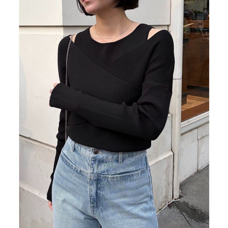 【CAPRICIEUX LE'MAGE】オフショルクロスレイヤードニット | PAL GROUP OUTLET | 詳細画像22 