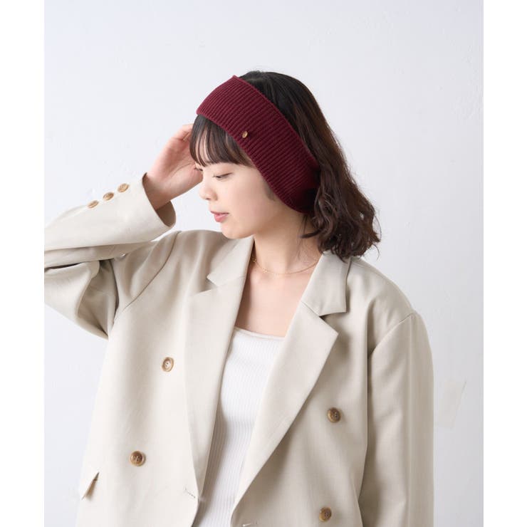 BURGUNDY | 【CIAOPANIC TYPY】プレート付きリブヘアターバン | PAL GROUP OUTLET