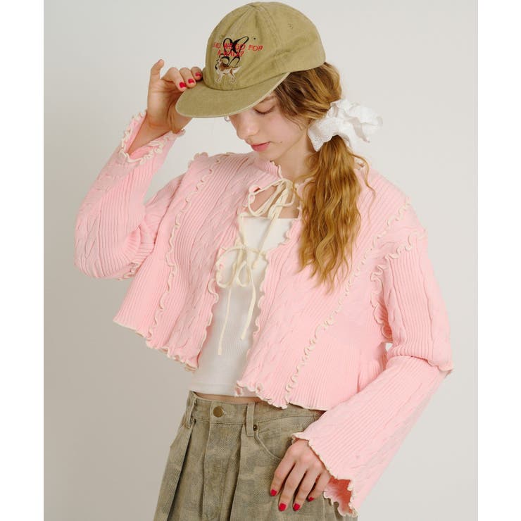 PNK | 【w closet】new配色メロウケーブルカーディガン | PAL GROUP OUTLET