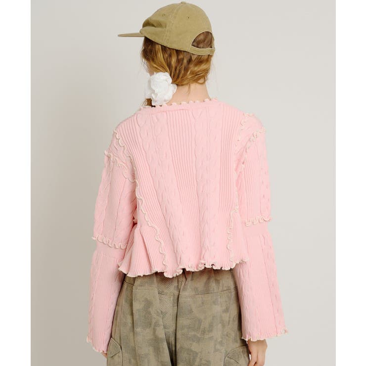 【w closet】new配色メロウケーブルカーディガン | PAL GROUP OUTLET | 詳細画像2 