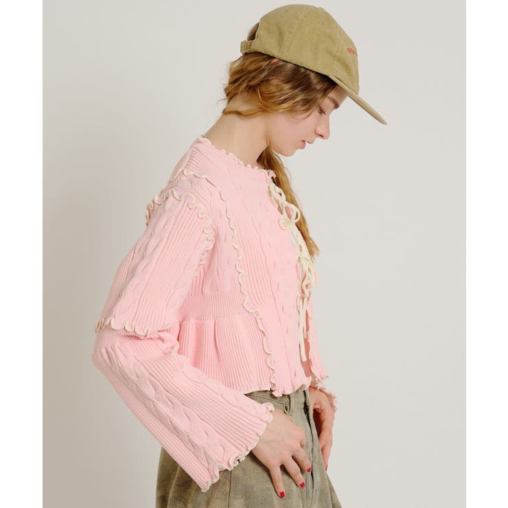 【w closet】new配色メロウケーブルカーディガン | PAL GROUP OUTLET | 詳細画像4 