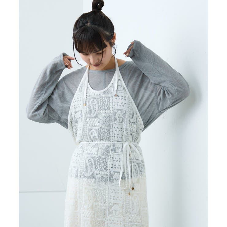 WHITE | 【CIAOPANIC TYPY】【india】レースエプロンワンピース | PAL GROUP OUTLET