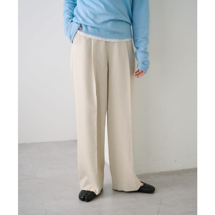 BEG | 【SHENERY】トロタックワイドパンツ | PAL GROUP OUTLET