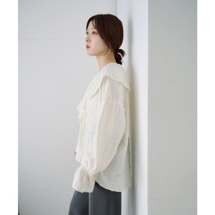 【SHENERY】ニュアンスフリルカラーブラウス | PAL GROUP OUTLET | 詳細画像9 
