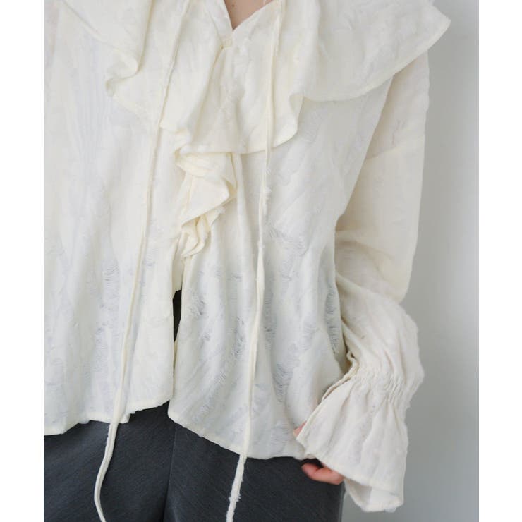 【SHENERY】ニュアンスフリルカラーブラウス | PAL GROUP OUTLET | 詳細画像10 