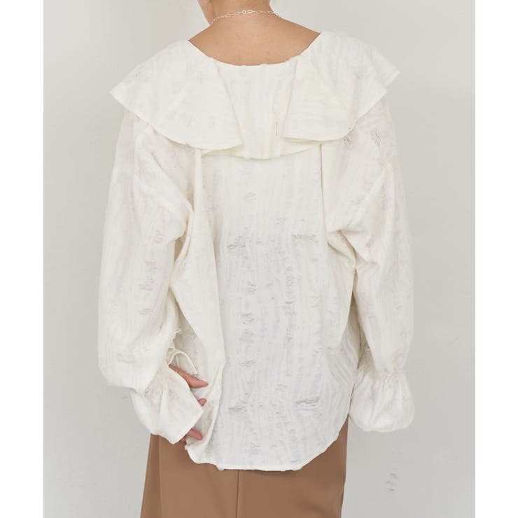 【SHENERY】ニュアンスフリルカラーブラウス | PAL GROUP OUTLET | 詳細画像15 