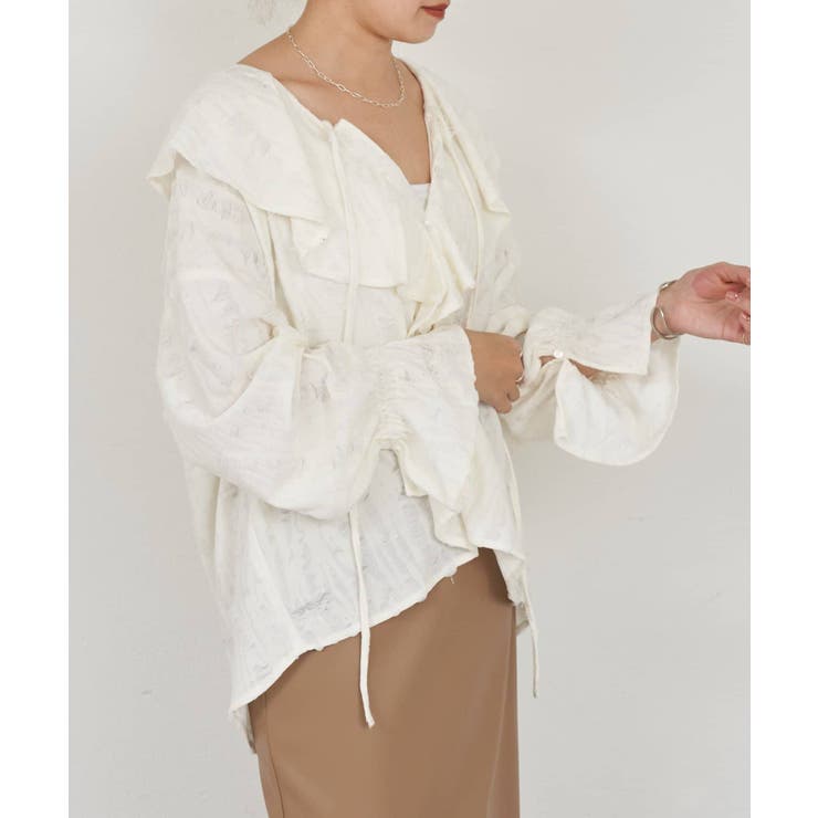 【SHENERY】ニュアンスフリルカラーブラウス | PAL GROUP OUTLET | 詳細画像16 