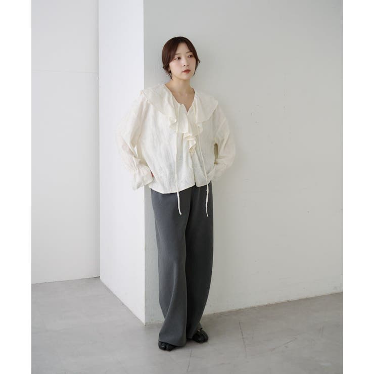 【SHENERY】ニュアンスフリルカラーブラウス | PAL GROUP OUTLET | 詳細画像2 