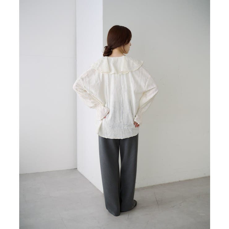 【SHENERY】ニュアンスフリルカラーブラウス | PAL GROUP OUTLET | 詳細画像4 