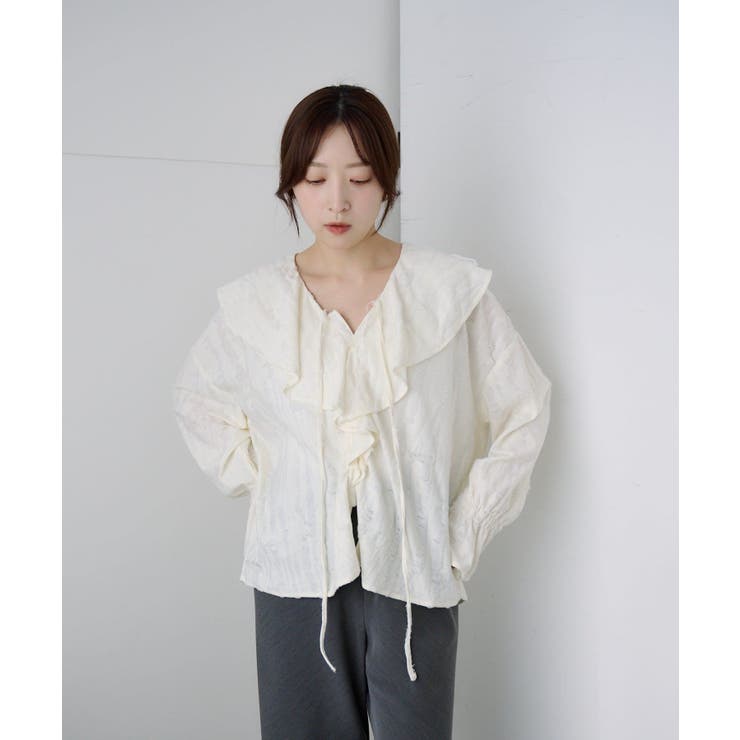 【SHENERY】ニュアンスフリルカラーブラウス | PAL GROUP OUTLET | 詳細画像6 