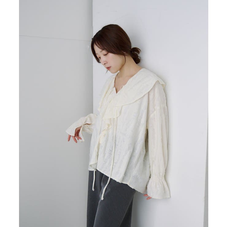 【SHENERY】ニュアンスフリルカラーブラウス | PAL GROUP OUTLET | 詳細画像7 