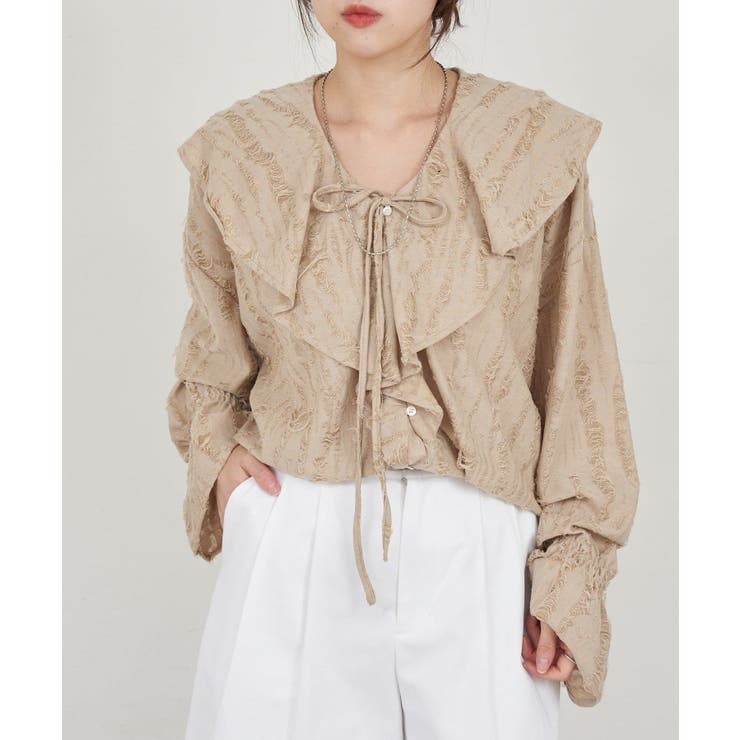 【SHENERY】ニュアンスフリルカラーブラウス | PAL GROUP OUTLET | 詳細画像29 