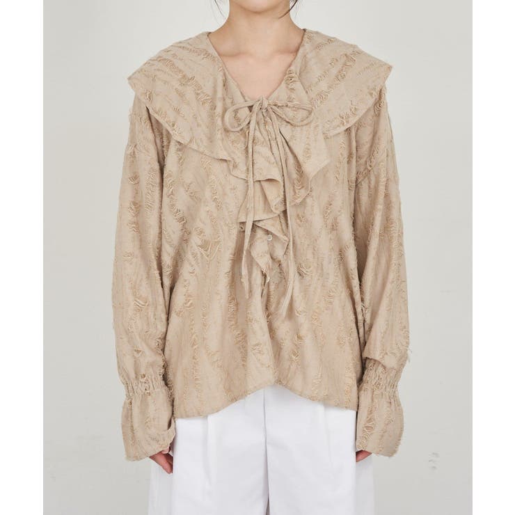 【SHENERY】ニュアンスフリルカラーブラウス | PAL GROUP OUTLET | 詳細画像32 