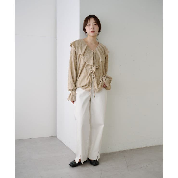 【SHENERY】ニュアンスフリルカラーブラウス | PAL GROUP OUTLET | 詳細画像17 