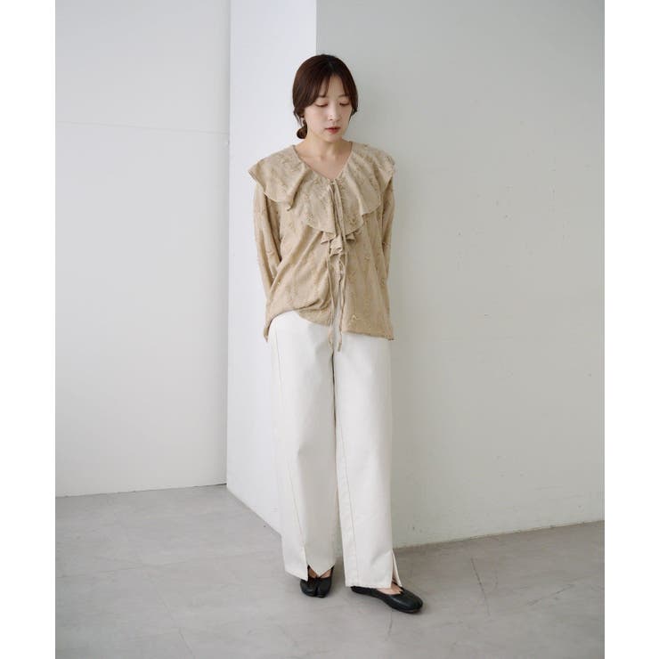 【SHENERY】ニュアンスフリルカラーブラウス | PAL GROUP OUTLET | 詳細画像18 