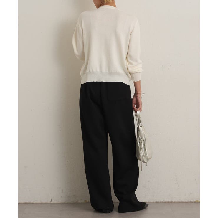 【ブラック】【Omekashi】レイヤードニットカーディガン PAL GROUP OUTLET - 【ブラック】【Omekashi】レイヤードニット