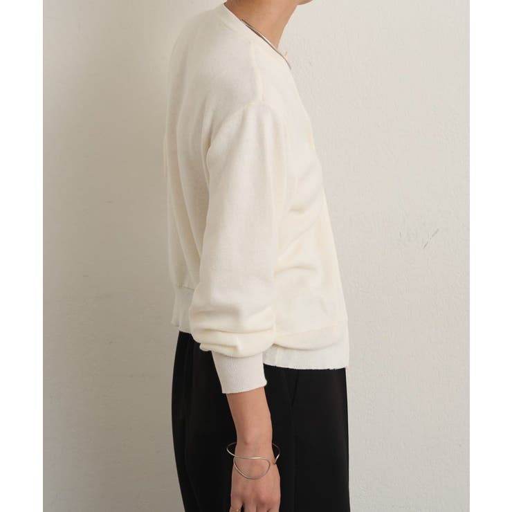 【ブラック】【Omekashi】レイヤードニットカーディガン PAL GROUP OUTLET - 【ブラック】【Omekashi】レイヤードニット