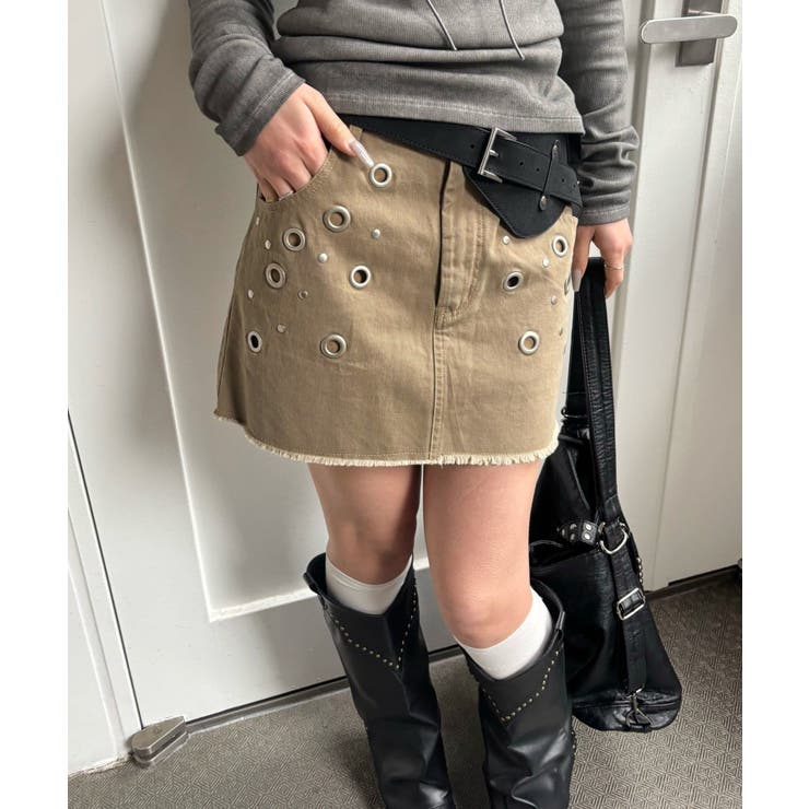 【WHO'S WHO gallery】硫化ツイルアイレットミニスカート | PAL GROUP OUTLET | 詳細画像9 