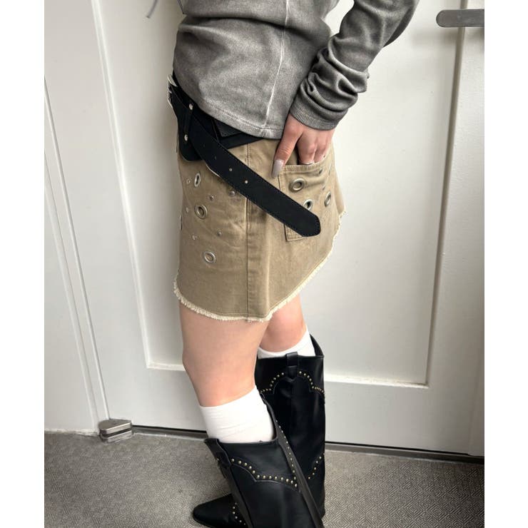 【WHO'S WHO gallery】硫化ツイルアイレットミニスカート | PAL GROUP OUTLET | 詳細画像10 