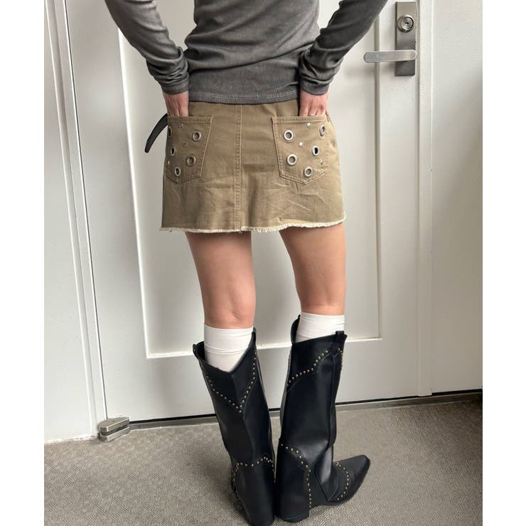 【WHO'S WHO gallery】硫化ツイルアイレットミニスカート | PAL GROUP OUTLET | 詳細画像13 