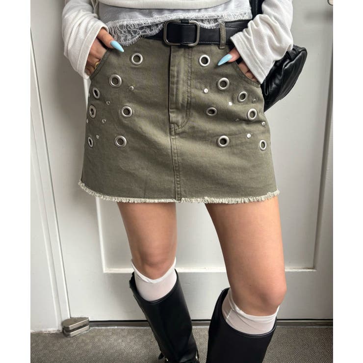 【WHO'S WHO gallery】硫化ツイルアイレットミニスカート | PAL GROUP OUTLET | 詳細画像15 