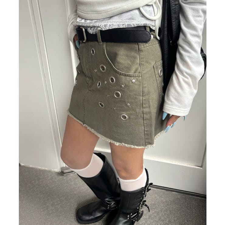 【WHO'S WHO gallery】硫化ツイルアイレットミニスカート | PAL GROUP OUTLET | 詳細画像16 