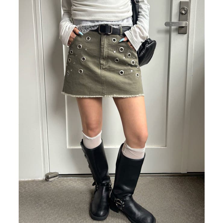 【WHO'S WHO gallery】硫化ツイルアイレットミニスカート | PAL GROUP OUTLET | 詳細画像17 