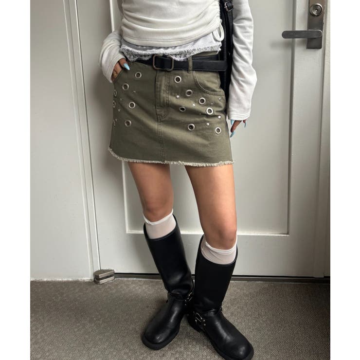 【WHO'S WHO gallery】硫化ツイルアイレットミニスカート | PAL GROUP OUTLET | 詳細画像18 