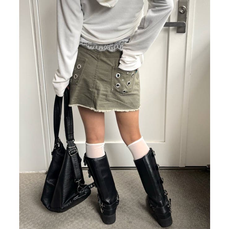 【WHO'S WHO gallery】硫化ツイルアイレットミニスカート | PAL GROUP OUTLET | 詳細画像19 