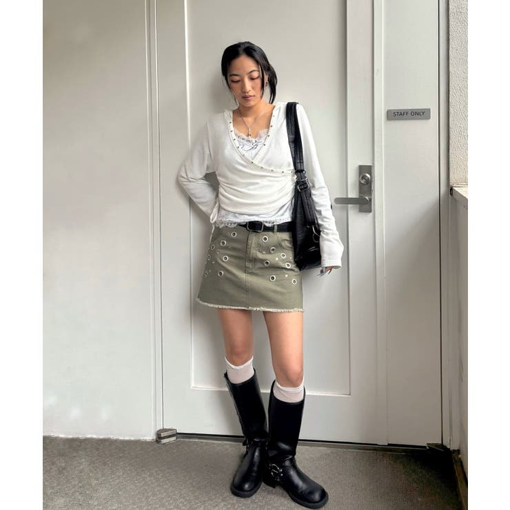 【WHO'S WHO gallery】硫化ツイルアイレットミニスカート | PAL GROUP OUTLET | 詳細画像20 