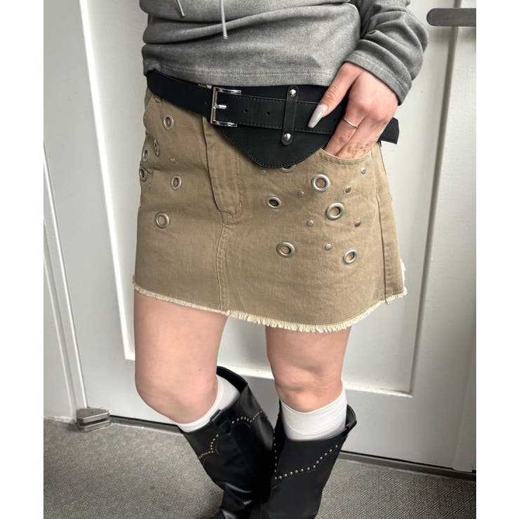 【WHO'S WHO gallery】硫化ツイルアイレットミニスカート | PAL GROUP OUTLET | 詳細画像8 