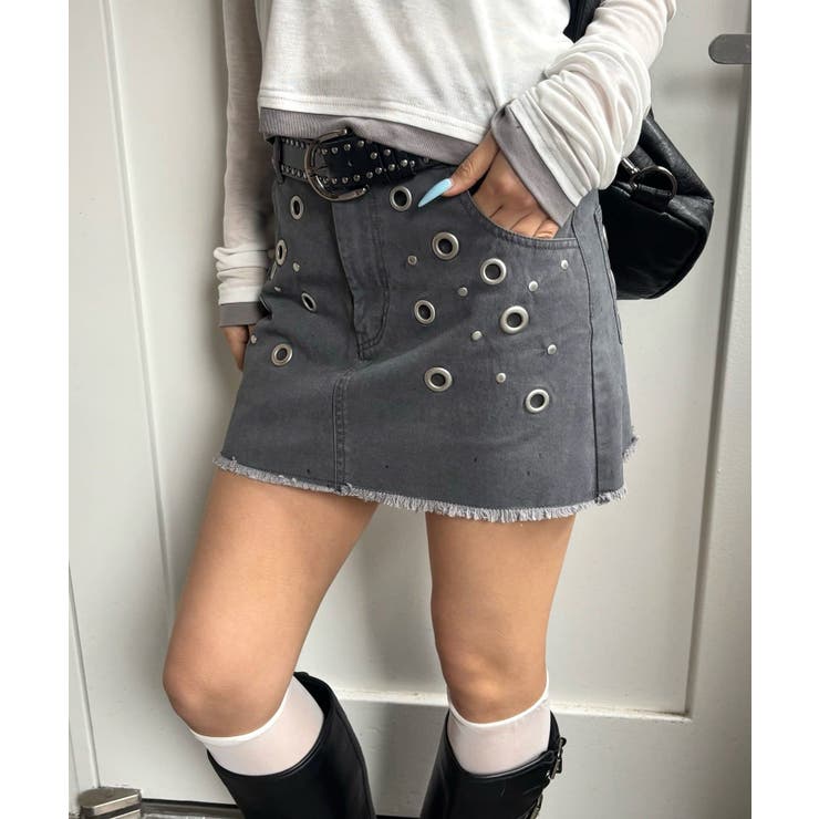 CHA | 【WHO'S WHO gallery】硫化ツイルアイレットミニスカート | PAL GROUP OUTLET