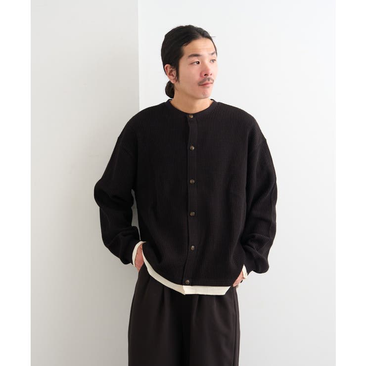 【Kastane】BM ワッフルフェイクレイヤードカーディガン | PAL GROUP OUTLET | 詳細画像1 