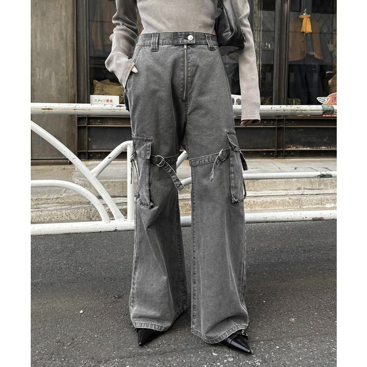 BLK | 【mline】ベルトデニムパンツ | PAL GROUP OUTLET