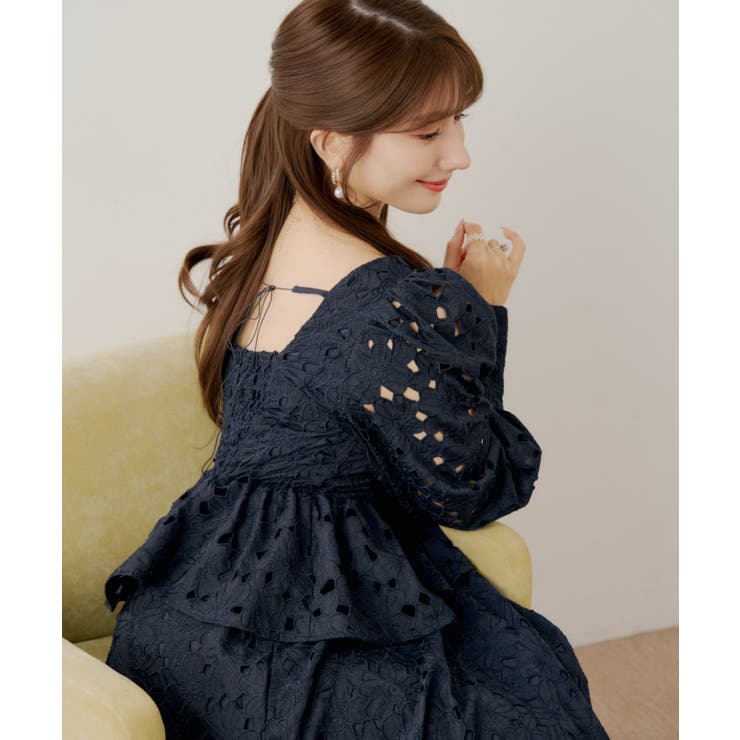 【Chico】パワショルレースペプラムOP | PAL GROUP OUTLET | 詳細画像1 