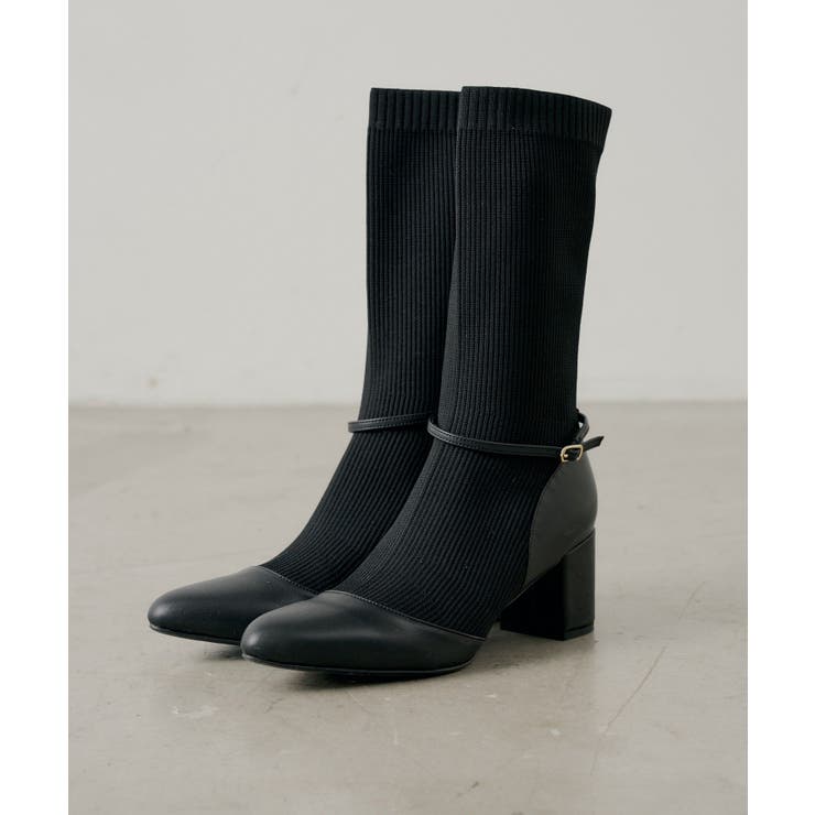 BK | 【Chico】ソックスヒールブーツ | PAL GROUP OUTLET